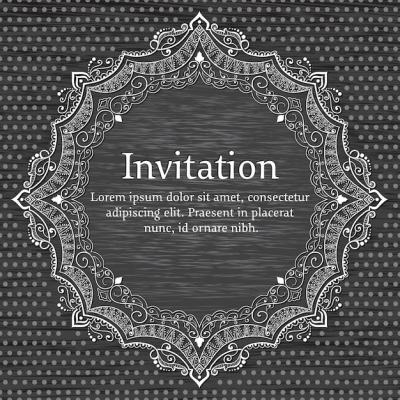 Wedding Invitation and Announcement Card with Ornamental Round Lace – Free Download