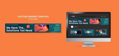 Gradient Technology Template Design – Download Free Stock Photo