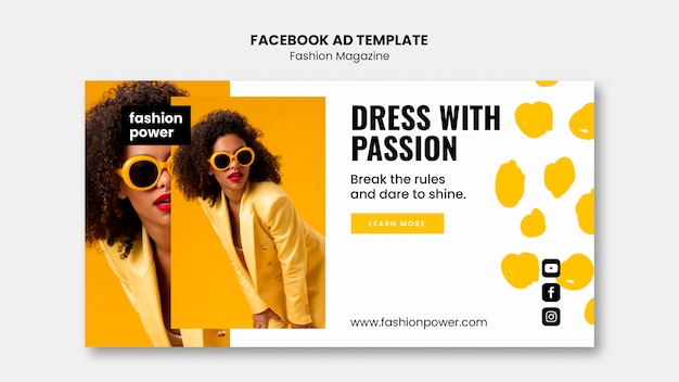 Flat Design Fashion Magazine Facebook Template – Free to Download