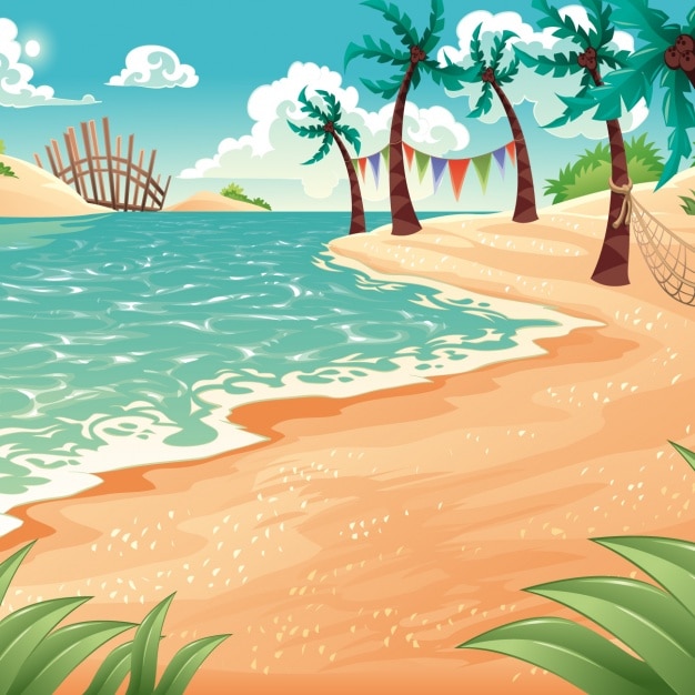 Coloured Beach Background – Free Stock Photo for Download