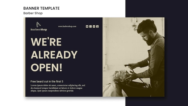 Barber Shop Template Banner Image – Free Download, Free Stock Photo