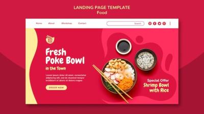 Delicious Poke Bowl Landing Page Template – Free Download