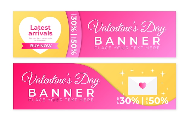 Flat Valentine’s Day Banners – Free Download