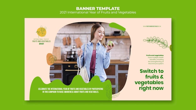 Fruits and Vegetables Year Banner Template – Free Download