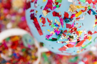 Metallic Confetti on Balloon – Free Stock Photo, Download for Free