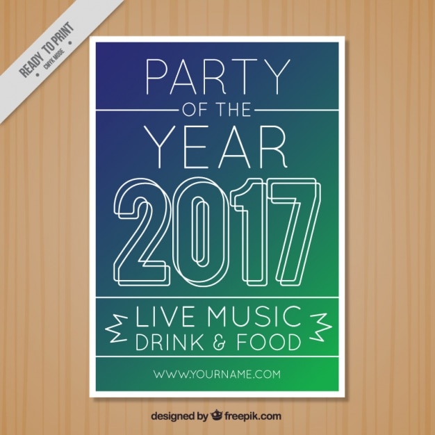 Hand-Drawn Brochure for New Year’s Party – Free Download