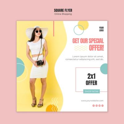 Online Shopping Concept Flyer Template – Free Stock Photo, Download Free