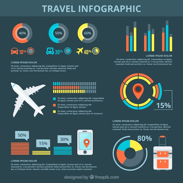 Colorful Travel Infographic Graphics – Free Download