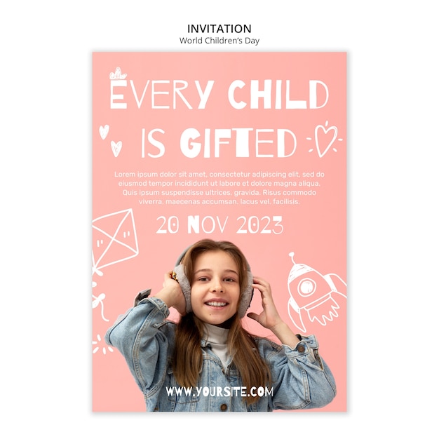 World Children’s Day Invitation Template – Free Download