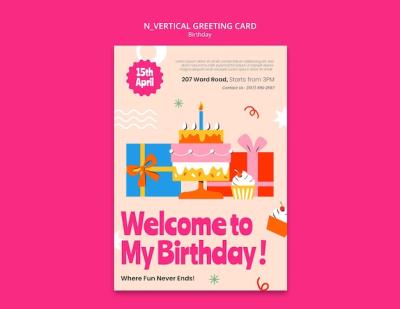 Happy Birthday Celebration Greeting Card – Free Download