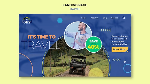 Traveling Landing Page PSD Template – Free Download