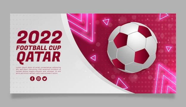 Gradient World Football Championship Horizontal Banner Template – Free Download