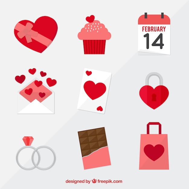 Assortment of Nine Valentine’s Elements – Free Download