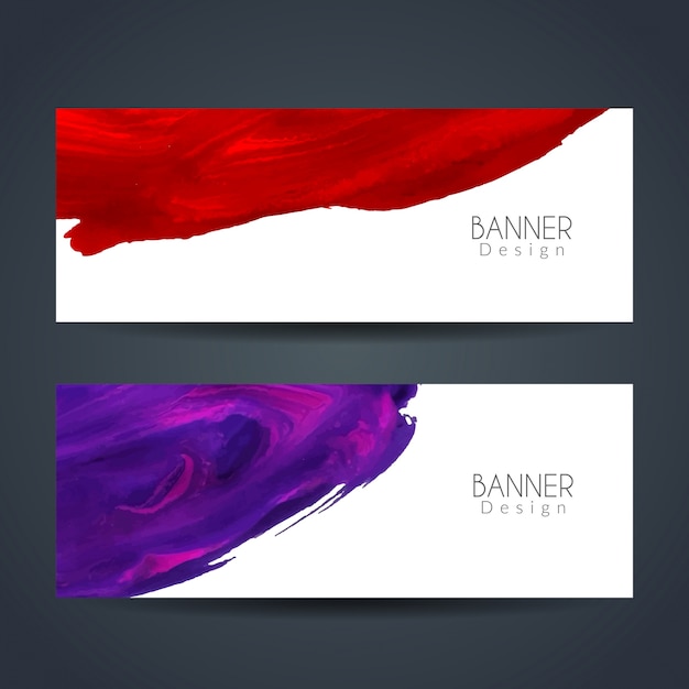 Colorful Watercolor Stains Modern Banners – Free Download