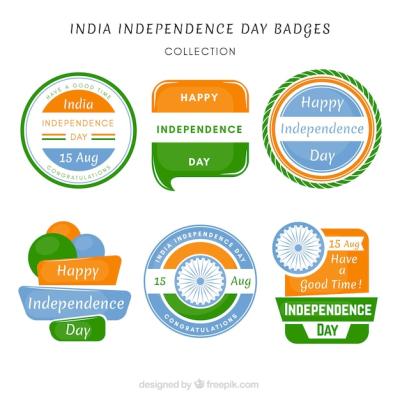 Indian Badges Featuring Flag Colors – Download Free Stock Photos