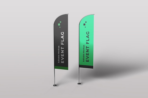 Feather Event Flag Mockup – Download Free Stock Photo