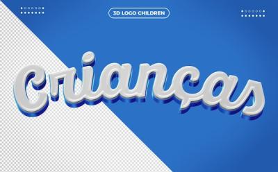 3D Kids Logo on Dark Blue Background – Free Download