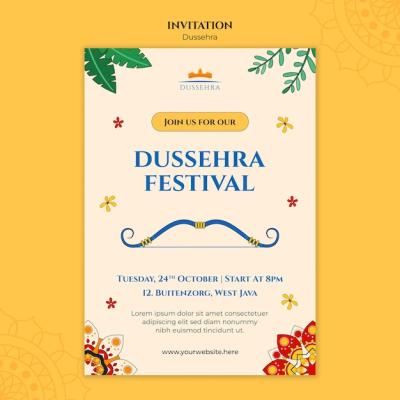 Dussehra Template Design – Download Free Stock Photo