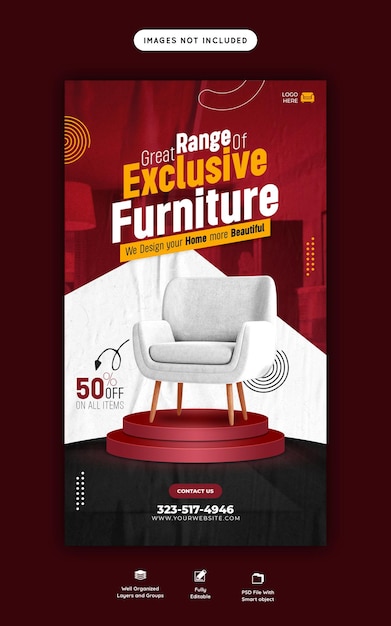 Instagram and Facebook Story Template for Furniture Sale – Free to Download