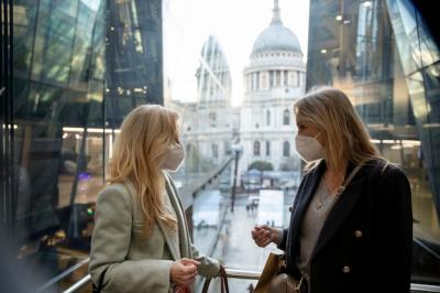 Tourists Exploring the City in Travel Masks – Free Download