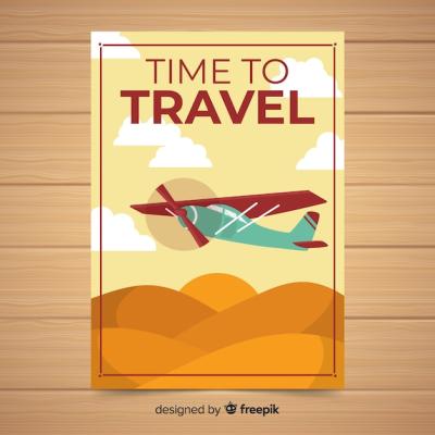 Flat Vintage Travel Poster – Free Download