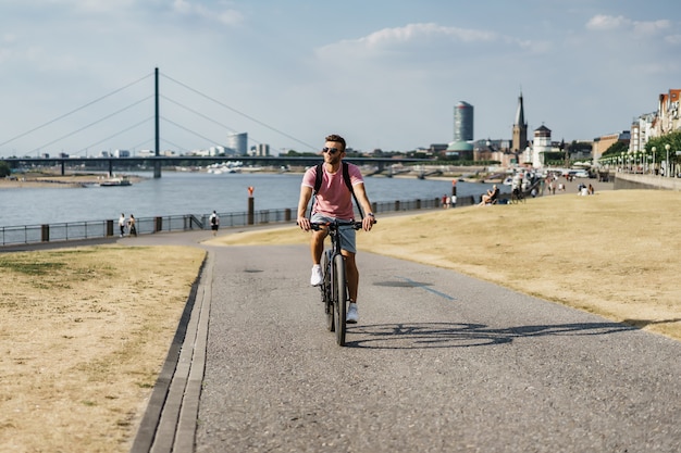 Young Sports Man on a Bicycle in a European City – Free Stock Photo, Download Free