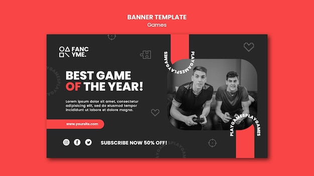 Video Games Banner Template – Free to Download