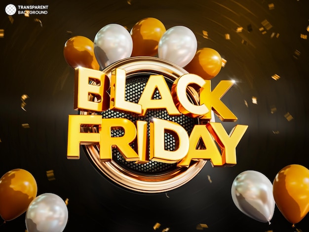 Black Friday Sale Banner 3D Render Illustration – Free Download