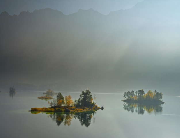 Breathtaking View of Zugspitze Lake Surrounded by Forests in Eibsee – Free Stock Photo for Download