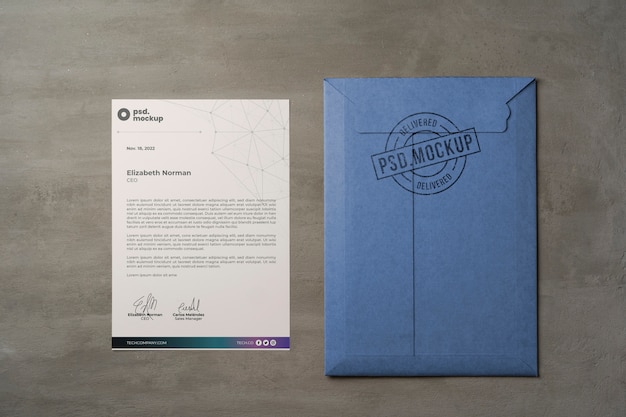 Flat Lay A4 Envelope Mockup – Free Download