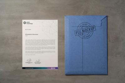 Flat Lay A4 Envelope Mockup – Free Download