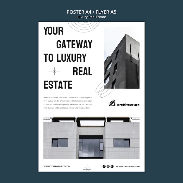 Luxury Real Estate Poster Template – Download Free Stock Photo