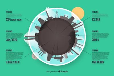 Infographic Flat Style on Global Environmental Problems – Free Download