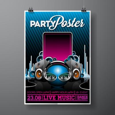 Party Poster Template for Creative Events – Free Download