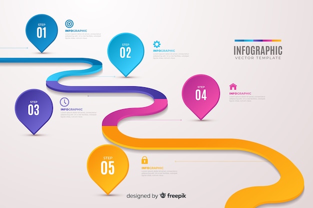 Colorful Infographics Timeline Flat Design – Free Download