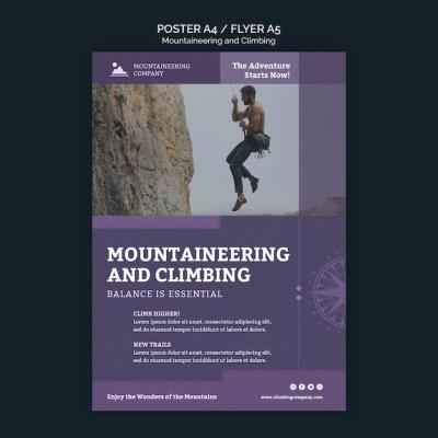 Mountaineering and Climbing Poster Template – Free Download