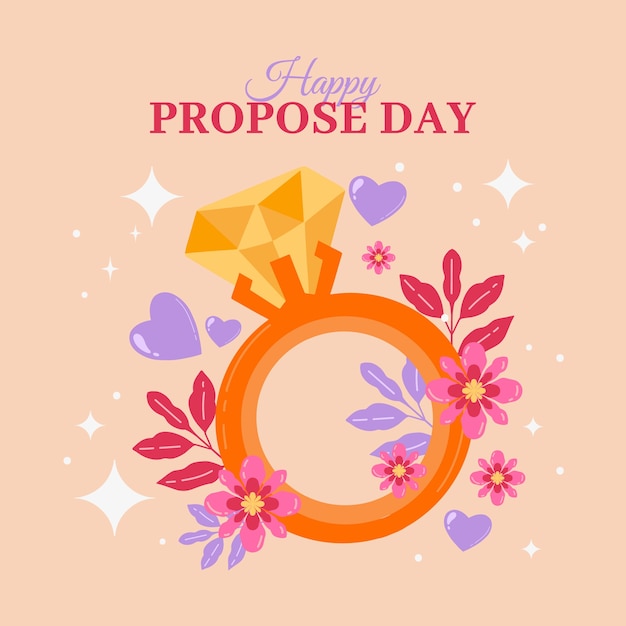 Flat Propose Day Illustration – Free Download Stock Photo