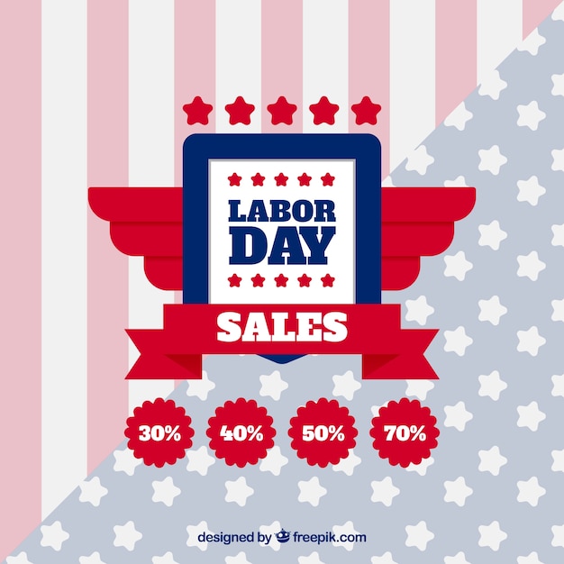 Labor Day Sale Composition in Flat Design – Free Download