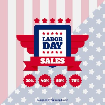 Labor Day Sale Composition in Flat Design – Free Download