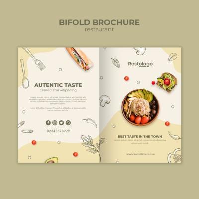 Bifold Brochure Template for Restaurant – Free Download