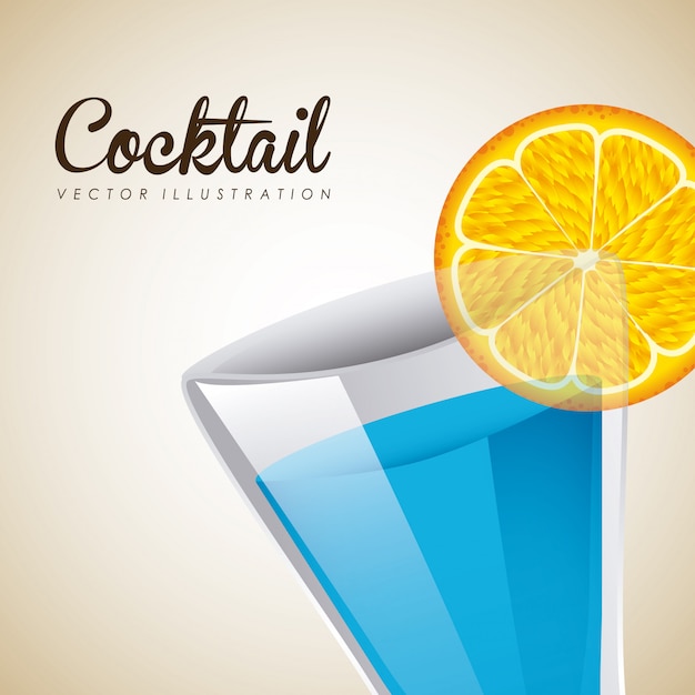 Cocktail Graphic Design Vector Illustration – Free Download