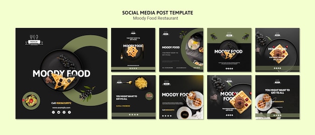 Moody Food Social Media Template – Free Download