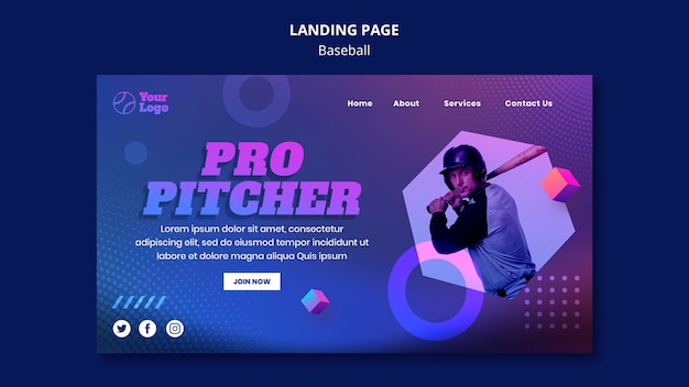 Baseball Training Landing Page Template – Free Download