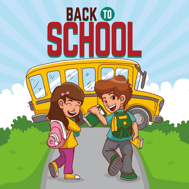 Hand Drawn Children Back to School Concept – Free Stock Photo for Download