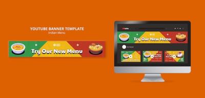 Flat Design Indian Menu Template – Free Download