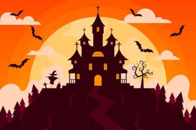 Flat Design Halloween Background – Free Download