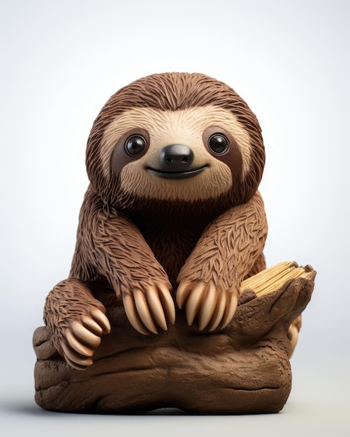 Sloth Animal Character Craft with Isolated Studio Background – Free Stock Photo Download