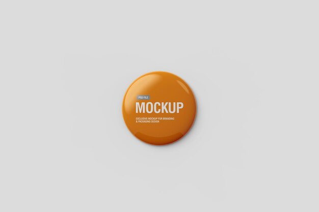 Pin Button Mockup Flat Lay – Free Download