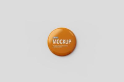 Pin Button Mockup Flat Lay – Free Download