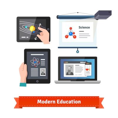 Modern Technology in Education Flat Icon Set – Free Download